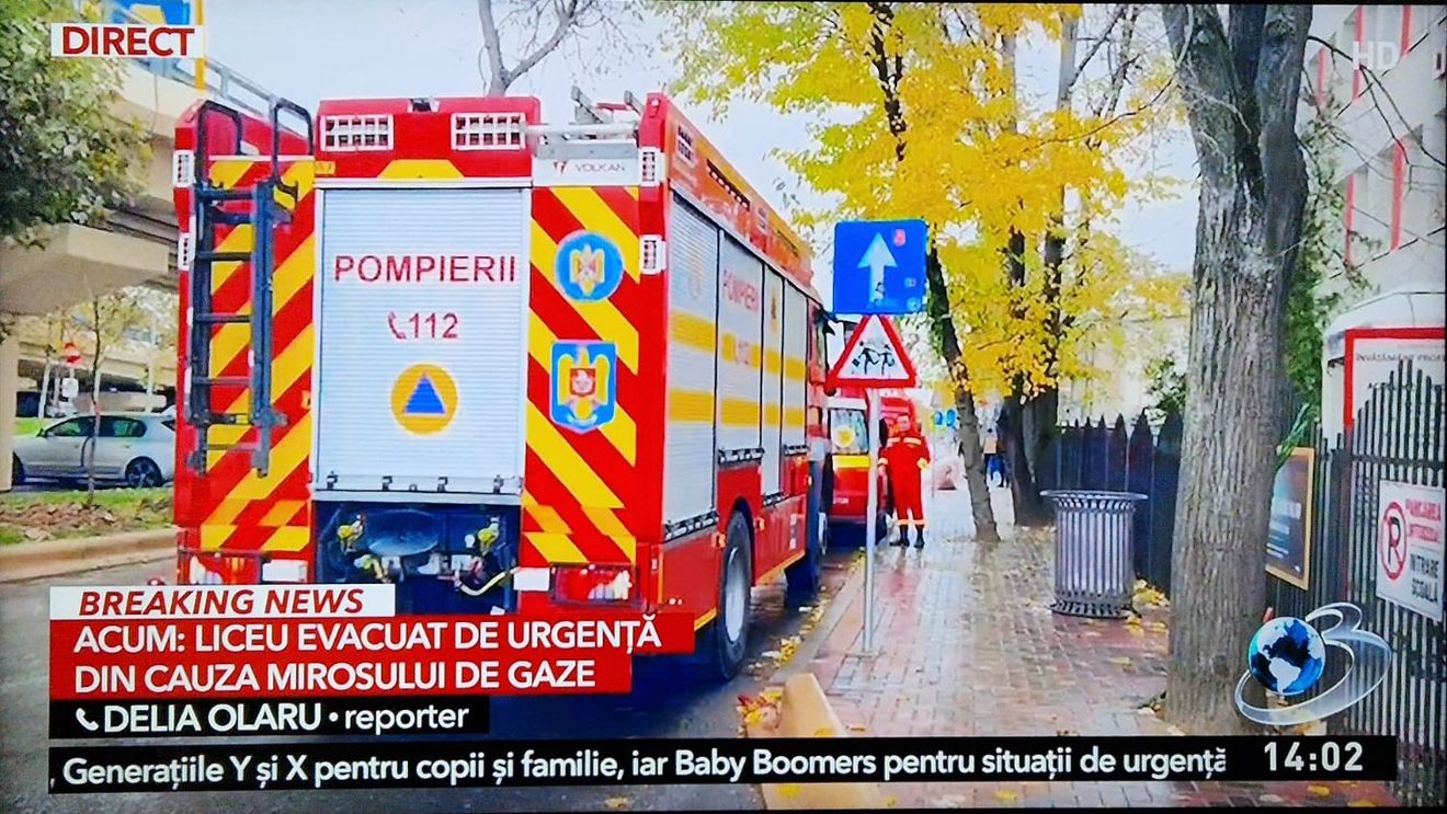 BREAKING Miros puternic de gaz la Liceul Theodor Pallady din Capitală: Distrigaz a oprit alimentarea, elevii și profesorii au fost evacuați / O scurgere de gaz identificată la o vană exterioară
