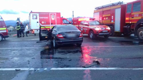Trafic îngreunat pe DN1 din cauza unui accident rutier din județul Sibiu