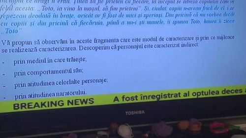 Teleșcoala și moartea în vremea coronavirusului: Breaking news-uri cu o nouă victimă, pe tot parcursul orei de română pentru a VIII-a. E ok?