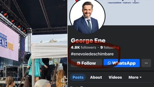 Pe afișul unui concert cu Smiley în comuna Berceni, finanțat de CJ Ilfov, apare Asociația ENEVOIE ce poartă mesajul candidatului liberal la primărie, George Ene, care se promovează „#Enevoiedeschimbare”