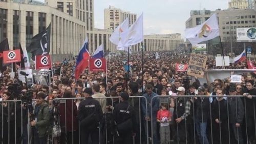Protest la Moscova din cauza interzicerii serviciului de mesagerie criptat Telegram
