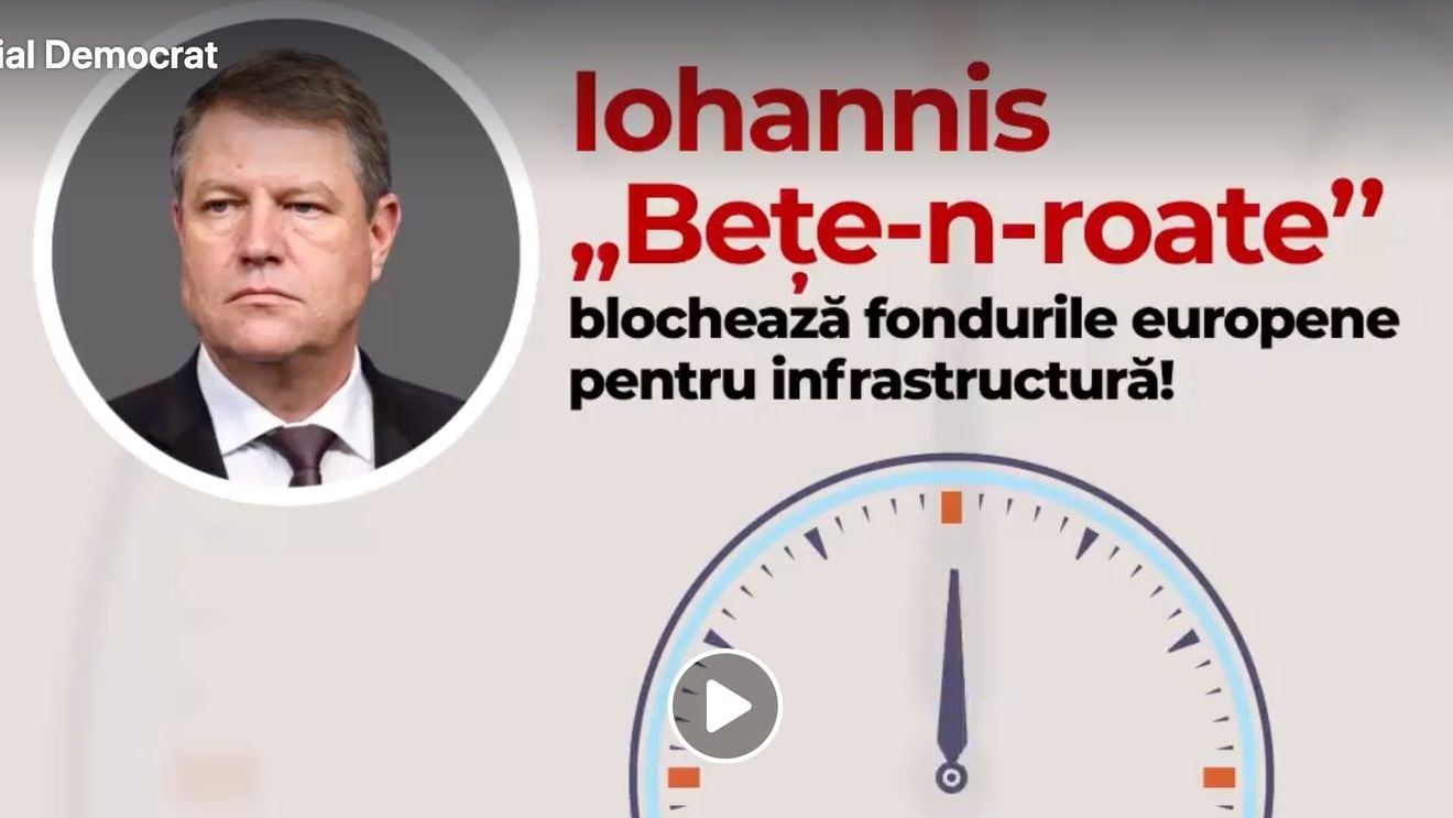 PSD lansează un nou atac la șeful statului: Începând de azi, campania electorală a lui Iohannis Bețe-n-Roate va costa România câte 6,9 de milioane euro/zi reprezentând fonduri europene neabsorbite la Ministerul Transporturilor și la Ministerul Dezvoltării