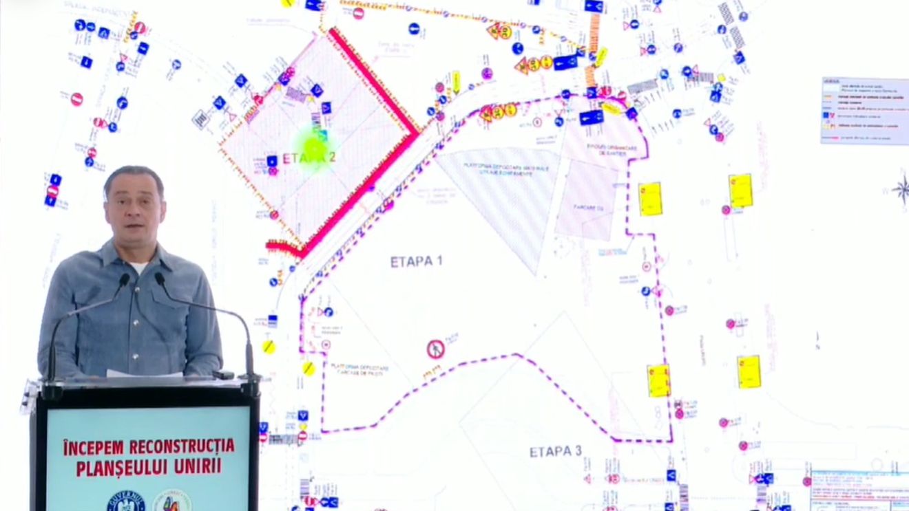 VIDEO Lucrările de refacere a planșeului Unirii încep în 10 iunie / Primarul Sectorului 4: Parcul din Piața Unirii va fi încercuit și circulația pe Splaiul Independenței se va închide între Piața Națiunile Unite și Piața Unirii / Urmează 3 ani dificili pentru traficul din centrul Capitalei