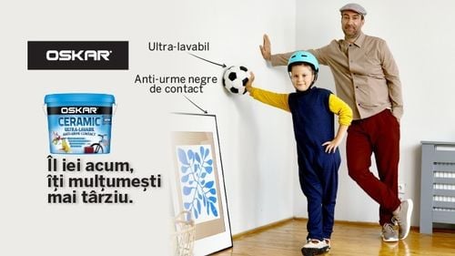 Cele mai frecvent întâlnite pete dintr-o locuință, precum urmele de degete, cafea, vin, creion sau ketchup, vor deveni doar o amintire pentru pereții vopsiți cu OSKAR Ceramic, vopseaua ultra-lavabilă și cu protecție anti-urme negre de contact (P)