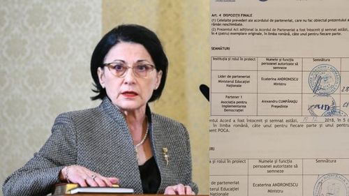 Ecaterina Andronescu susține că semnătura din dreptul numelui său, de pe contractul cu Alexandru Cumpănașu, nu este a sa: Aveam un secretar de stat care răspundea de proiecte europene
