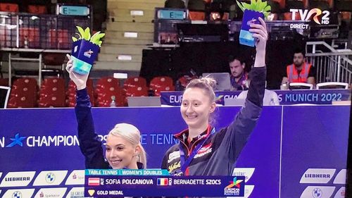 Tenis de masă: Bernadette Szocs şi Sofia Polcanova, medaliate cu aur în proba feminină de dublu la Europene