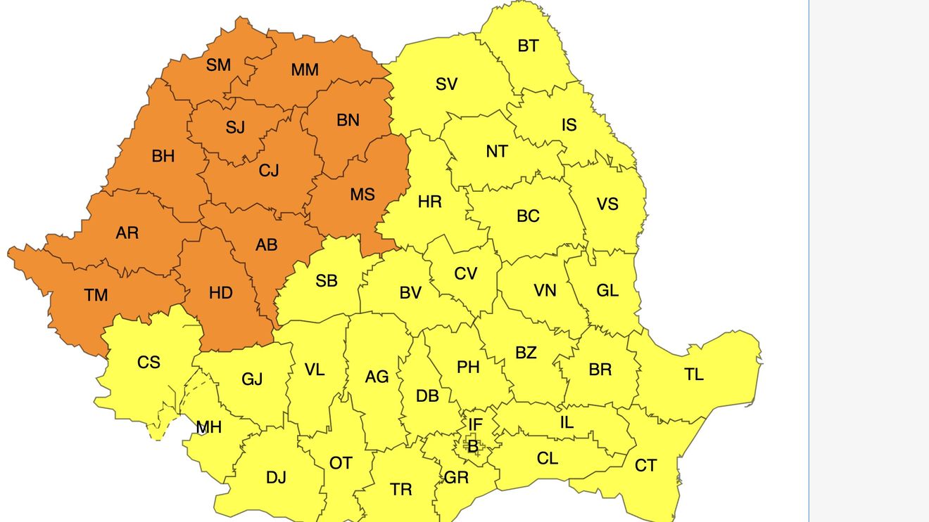 Cod portocaliu de caniculă în vestul țării
