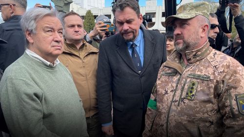 Secretarul general al ONU, Antonio Guterres, a vizitat localitățile distruse de ruși Borodianka și Bucea de lângă Kiev: „Războiul este o absurditate în secolul al XXI-lea”