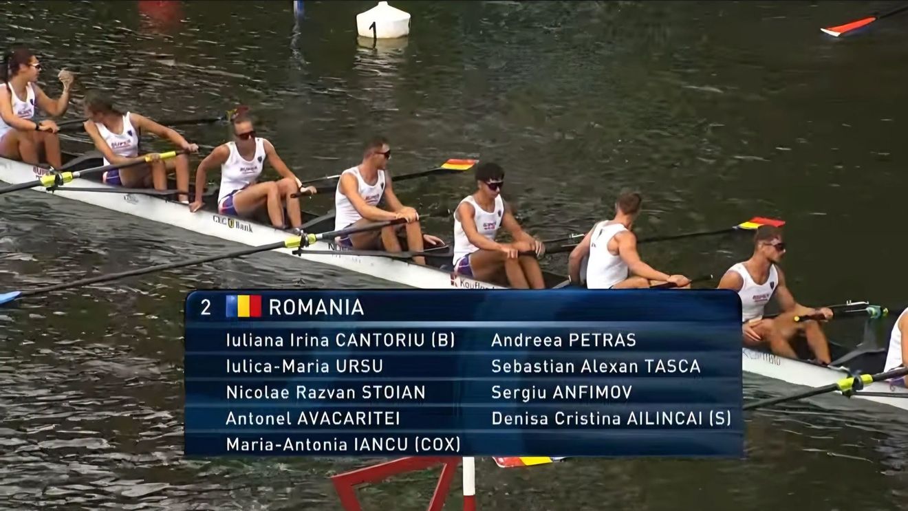Titlu mondial istoric pentru România la Mondialele U23 de canotaj. Trei medalii, în ultima zi a competiției de la Duisburg