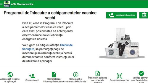 S-a depășit pragul de 100.000 de conturi în platforma Rabla pentru Electrocasnice. Conturile mai pot fi create până joi, 20 mai