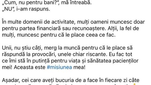Nelu Tătaru, pe Facebook, în urmă cu 4 zile: „Nelu, tu pentru ce muncești atât la spital?, mă întreabă o cunoștință. „Pentru pacienți, îi răspund” / Acuzat de luare de mită în 100 de cazuri, șterge postarea