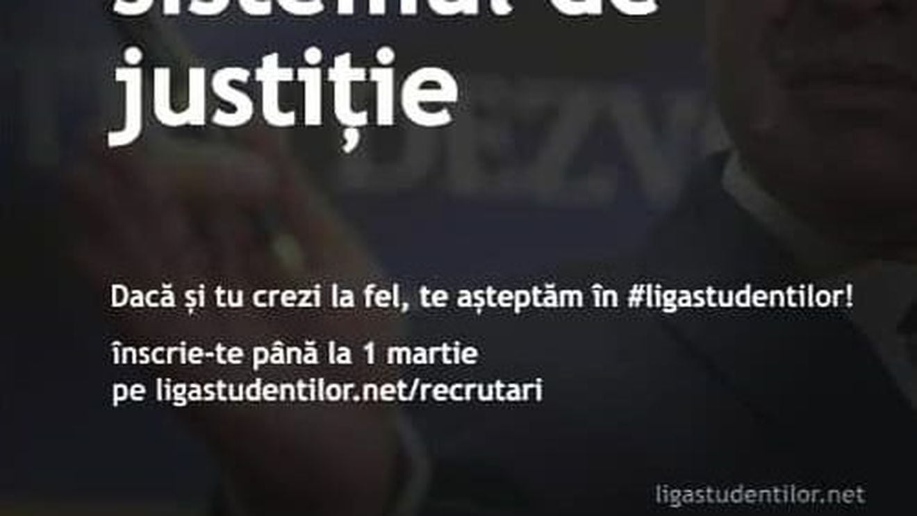 Campanie de recrutare inedită, lansată de Liga Studenților din Iași: Tudorel Toader distruge sistemul de justiție. Dacă și tu crezi la fel, te așteptăm în liga studenților