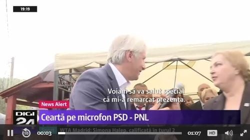 VIDEO Moment jenant în campanie: senatoarea PNL Carmen Hărău i-a luat microfonul lui Eugen Teodorovici