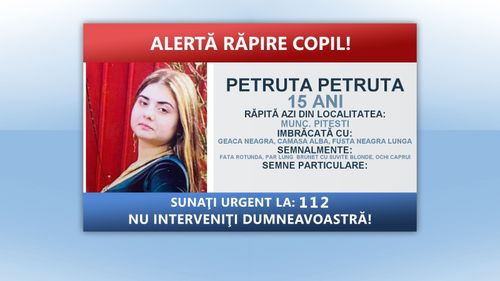Alertă răpire copil. Poliția: Trei persoane necunoscute au luat cu forța o minoră din fața unui bloc din Pitești și au plecat cu ea într-un Volkswagen Sharan în direcția Bascov