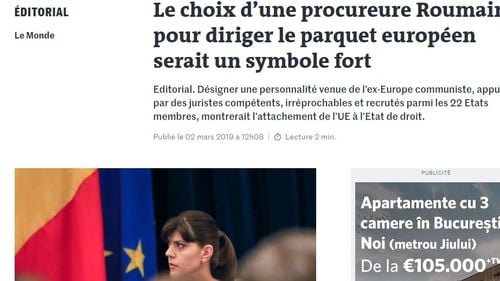 Kovesi: atacată de penali, lăudată de presa internațională. Le Monde, editorial în care o cere Procuror European