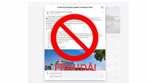 Pagină fake de Facebook în numele CT BUS: Compania de transport în comun de pe litoral semnalează încercarea de fraudare a populației cu ”abonamente” de 12 lei