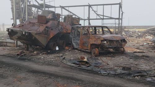 VIDEO Imagini cu o bază rusească distrusă în Nova Kahovka