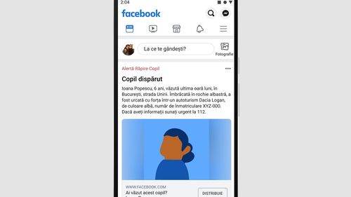 Facebook anunță un sistem de alertă pentru a ajuta la localizarea copiilor dispăruți din România / Alertele vor include informații detaliate și o fotografie a copilului