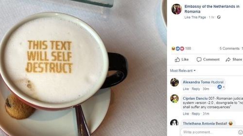 Ambasada Olandei, trolling la Tudorel Toader: „This text will self destruct”