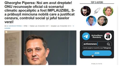 Postare virală a europarlamentarului partidului extremist AUR Gheorghe Piperea, care a răstălmăcit rezultatele unui studiu climatic pentru a ataca Occidentul și politicile UE de protecție a mediului
