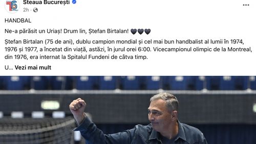 Legenda handbalului Ştefan Birtalan a murit la vârsta de 75 de ani