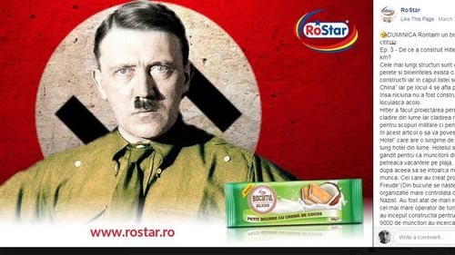 Hitler, folosit pentru promovare pe Facebook de o companie care produce biscuiți. Compania: Condamnăm rasismul și antisemitismul