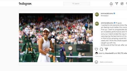 Emma Răducanu a pierdut pe teren la Wimbledon, dar a câștigat în popularitate pe Instagram și potențial oferte de sponsorizare