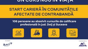 Un curs nou în viață pentru comunitățile vulnerabile: 108 persoane calificate în prima serie a programului ANOFM – BAT România,  dedicat comunităților afectate de contrabandă