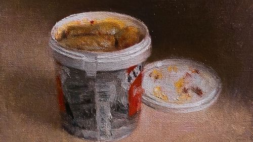 Pictură cu „natură statică” de sezon/ Cum a transformat pictorul Lucian Prună obiectele cele mai banale în lucrări artistice