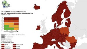 România, roșie în întregime pe harta COVID a Europei, nivelul 3 din 4 de îngrijorare privind situația epidemiologică