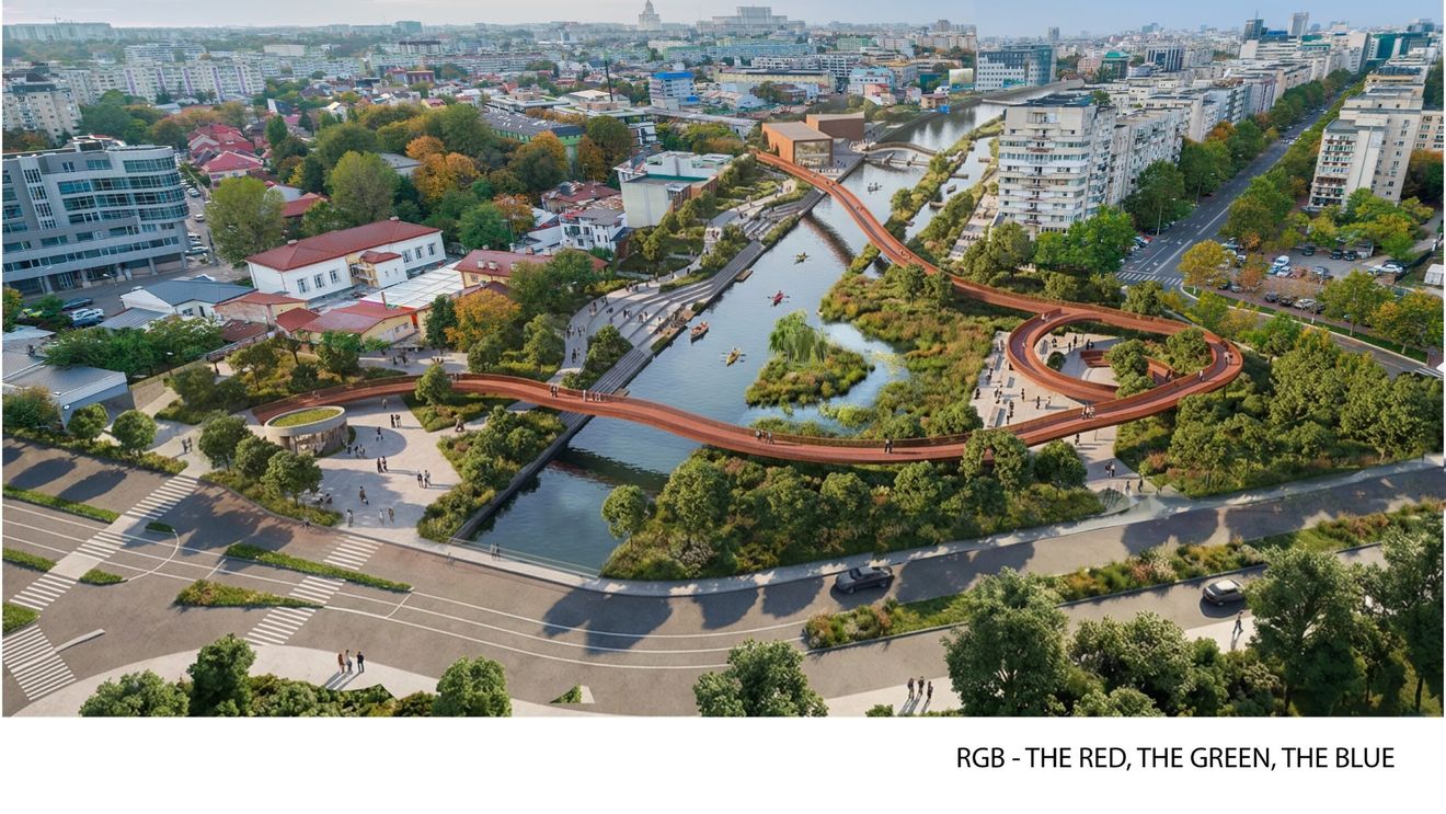 GALERIE FOTO De la albia de beton a Dâmboviței la coridorul verde-albastru al Bucureștiului / Șase proiecte premiate vor să schimbe fața râului și să-l redea oamenilor / Arhitect londonez: „Progresele mici, dar constante schimbă orașele”