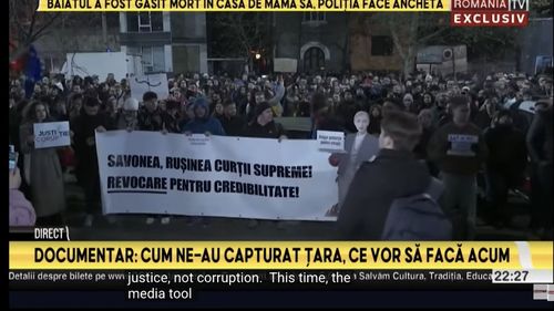 Comunitatea Corupția ucide a depus plângere la CNA împotriva postului România TV, care a prezentat protestul de duminică din București drept o „operațiune de tip militar ca o lovitură de stat”