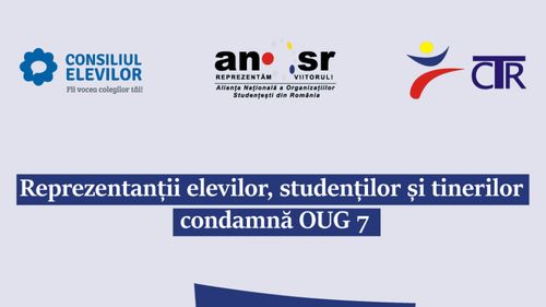 VIDEO Protest comun al elevilor, studenților și tinerilor pentru a-i susține pe magistrați împotriva OUG 7. Azi la 12:30, în fața Casei de Cultură a Studenților din București