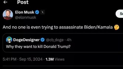 „Nimeni nu încearcă să îi asasineze pe Biden sau Kamala": Elon Musk stârnește o nouă polemică în SUA, după tentativa de asasinat asupra lui Donald Trump