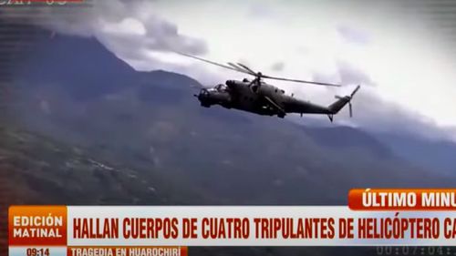 Cinci persoane au murit în urma prăbuşirii unui elicopter militar în Peru