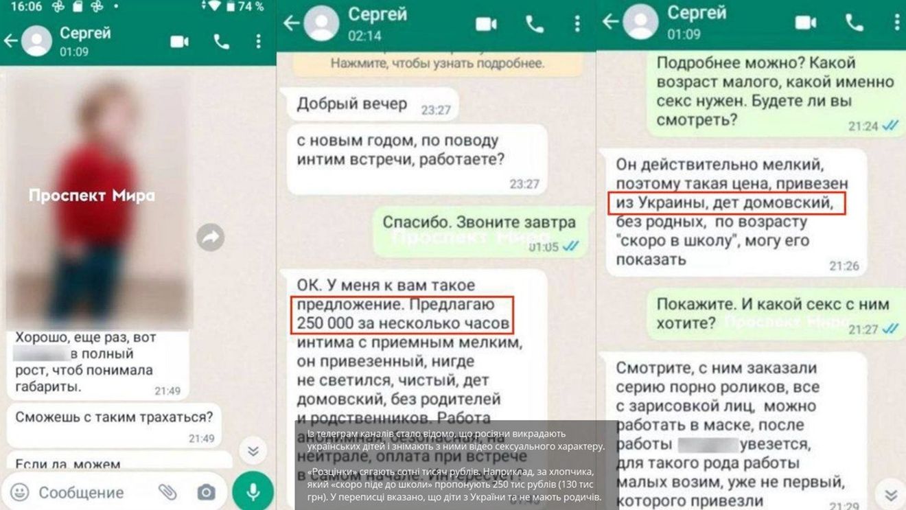 Kievul acuză rușii că răpesc copii ucraineni și fac videoclipuri sexuale cu ei: 3.200 de euro pentru un băiat ucrainean care "în curând va merge la școală"