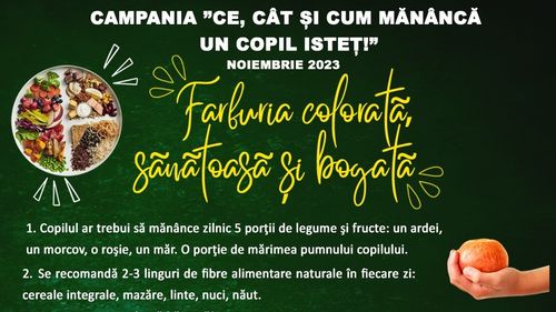 „Ce, cât și cum mănâncă un copil isteţ!” - campanie pentru școlari, părinți și profesori / În România, obezitatea este al patrulea factor de risc pentru anii de viață pierduți prin dizabilitate / Broșuri online pentru copii și adulți