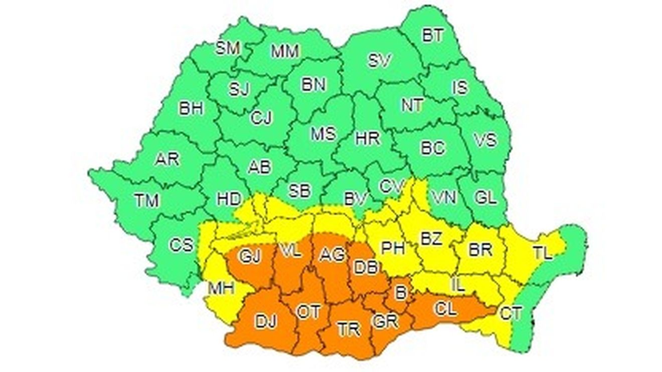 Avertisment: Cod portocaliu de ploi abundente în București, Ilfov și sudul țării