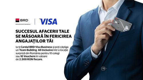 Succesul afacerii tale se măsoară în fericirea angajaților tăi. Și noi te ajutăm cu ambele: alege cardul BRD Visa Business și puteți câștiga premii! (P)