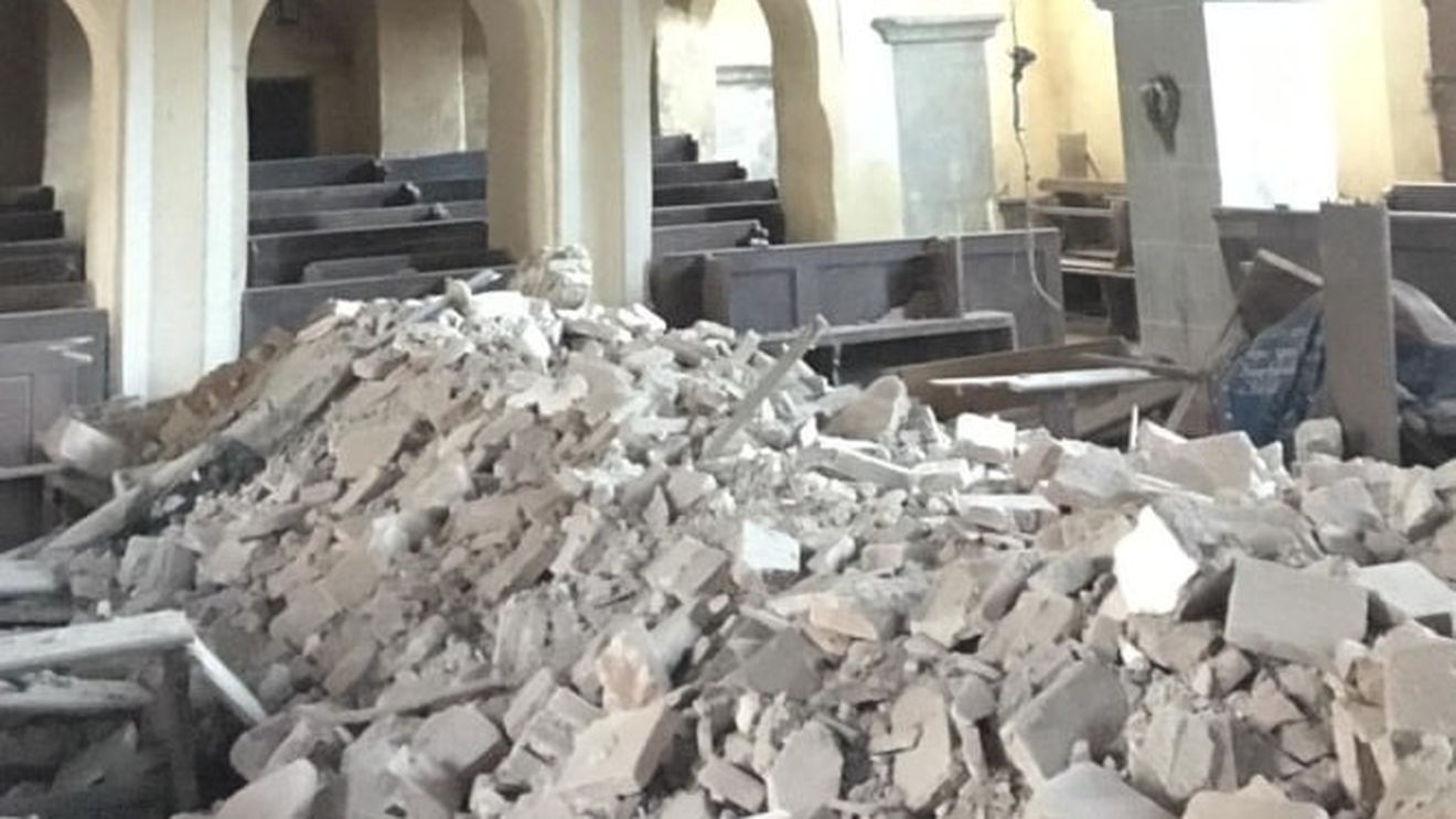 S-a prăbușit tavanul bisericii evanghelice fortificate din Alțâna, monument istoric construit în secolul al XVI-lea