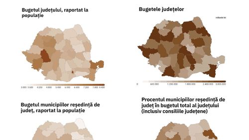 GRAFIC Clasamentul județelor cu cele mai mari bugete din România: primele 5 strâng peste 4 miliarde de euro /  Municipiile Timișoara, Constanța, Cluj-Napoca și Iași au mai mult de un sfert din totalul municipiilor reședință de județ din țară