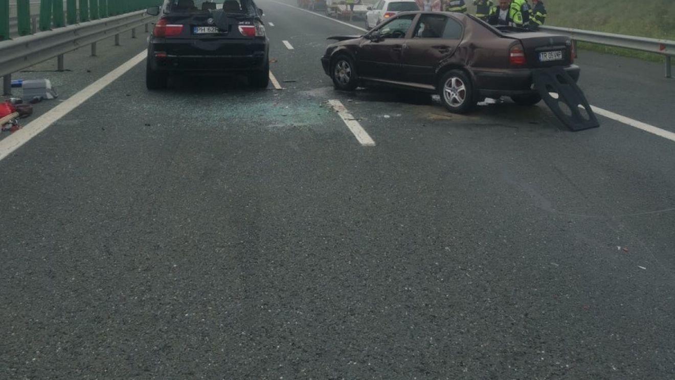 Încă o tamponare în lanț pe Autostrada Soarelui, cu trei mașini implicate; aglomeraţie pe tronsonul dintre Feteşti şi Constanţa