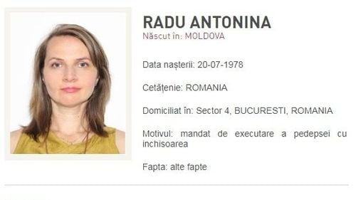 Antonina Radu, pompierul ISUBIF condamnat în dosarul Colectiv la 8 ani și 8 luni de închisoare, a fost localizată în Republica Moldova/ Femeia, născută în Moldova, fusese dată în urmărire generală