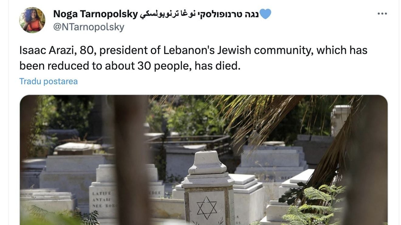 Șeful comunității evreiești din Liban, redusă la circa treizeci de persoane, a murit