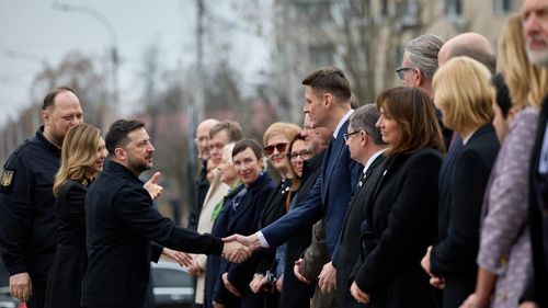 Șeful Senatului, Mircea Abrudean, la comemorarea masacrului de la Bucea / La ceremonie a participat președintele Volodimir Zelenski