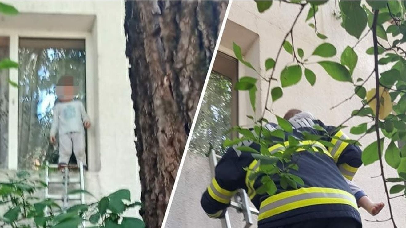 Un copil de doi ani care a ieșit pe geamul de la etaj, salvat de pompieri în Focșani