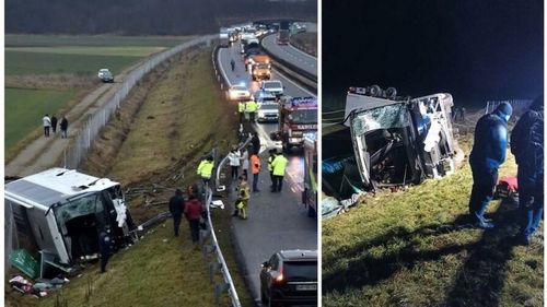 Un autocar cu români s-a răsturnat pe autostradă în Slovenia, aproape de granița cu Ungaria / Trei persoane au murit, iar altele patru sunt grav rănite