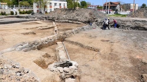 Apeduct din epoca romană, descoperit la Mangalia. Transporta apă sub presiune