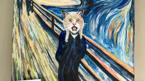 VIDEO | Thomas, motanul care a primit „libertatea orașului”, devine muză în 20 de capodopere reinterpretate: De la „Țipătul” lui Munch la „Pisica cu cercel de perlă”