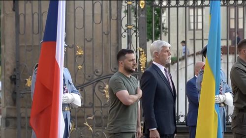 VIDEO Zelenski a ajuns la Praga pentru discuţii cu omologul său ceh, Petr Pavel